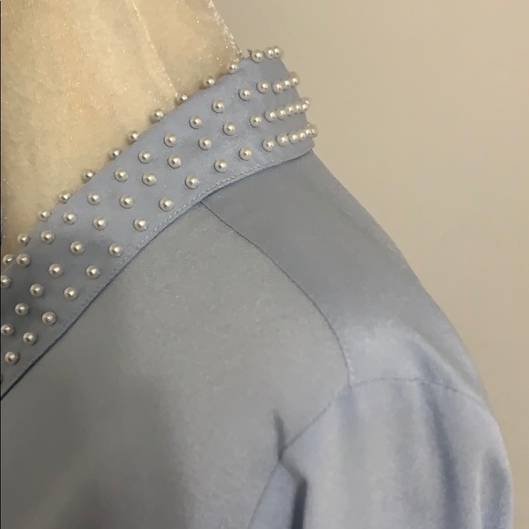 Karl Lagerfeld Paris Pearl Collar Blouse - Picture 6 of 15